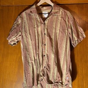 Katin Men's Casual Striped Shirt - Brown and Tan